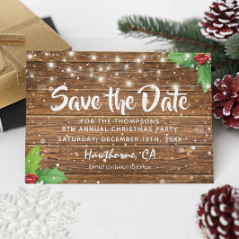 Postal De Anuncios Fiesta de Navidad Rústica de Campo - Salva la Fech