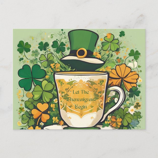 Postal De Anuncios Fiesta de travesuras del Día de San Patricio perso (Anverso)