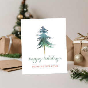 Postal De Anuncios Fiesta Nos hemos mudado, Árbol de pino de Navidad