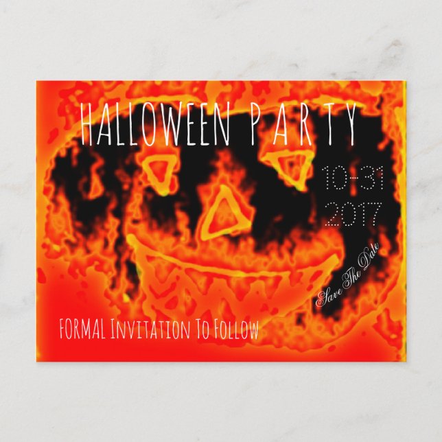 Postal De Anuncios Fiesta personalizado de Halloween salva el incendi (Anverso)
