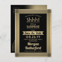 Fiesta Sorpresa de Jubilación Oro Negro Guardar la