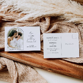 Postal De Anuncios Finalmente Arco Moderno con Foto Guardar la fecha