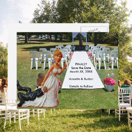 Postal De Anuncios Finalmente Guarda la Fecha Divertido Pareja Interr