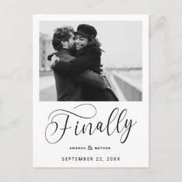 Postal De Anuncios Finalmente Minimalista Foto de Boda Save the Date