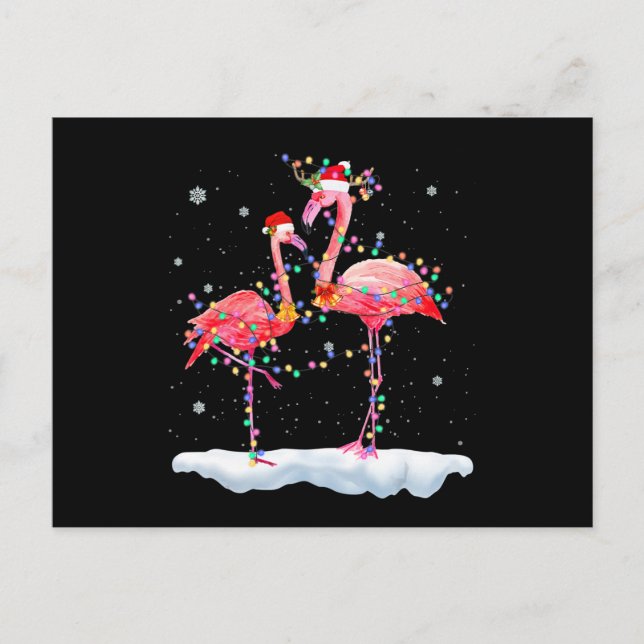 Postal De Anuncios Flamenco | Árbol de Navidad de Flamenco Sombrero d (Anverso)