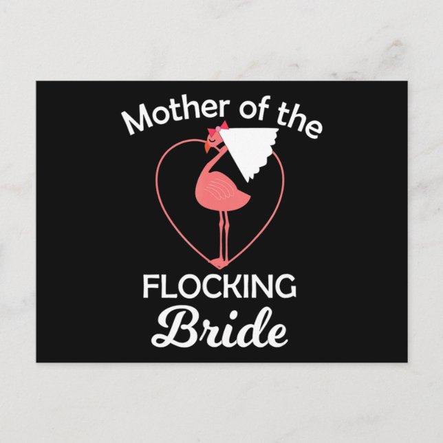 Postal De Anuncios Flamencos | Boda Flamingo Mor De Novia En Bloqueo (Anverso)