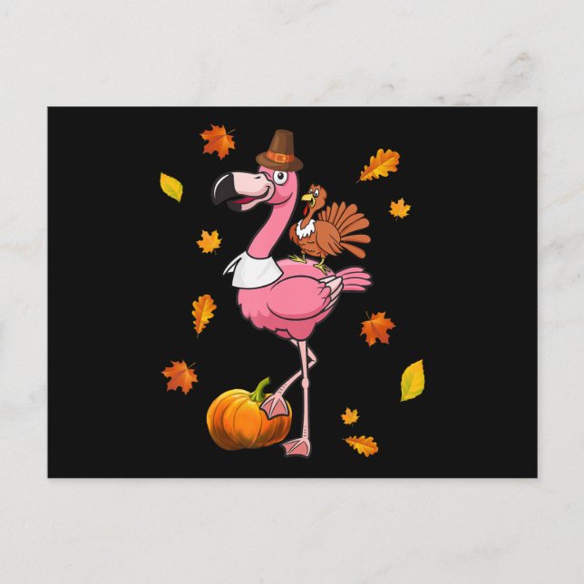 Postal De Anuncios Flamencos | Flamingo Acción de Gracias Halloween (Anverso)