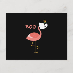 Postal De Anuncios Flamingo Boo Ghost Funny Flamingo Animal de Cuta