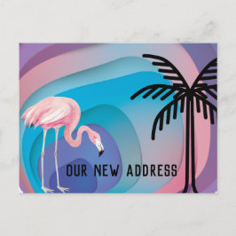 Postal De Anuncios Flamingo en Formas de degradado abstracto Nueva di