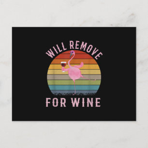 Postal De Anuncios Flamingo gracioso eliminará el amor por el vino