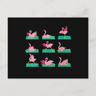 Postal De Anuncios Flamingo Yoga Poses Ejercicio de Meditación