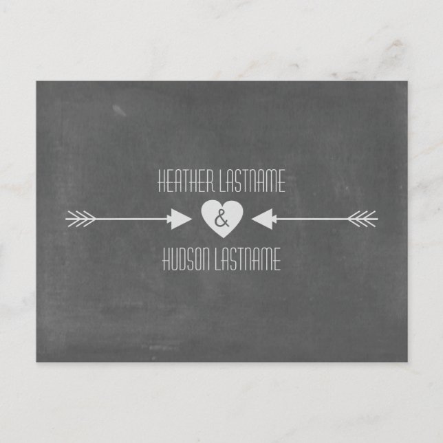 Postal De Anuncios Flechas inspiradas en pizarra para salvar la fecha (Anverso)