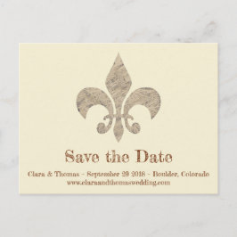 Postal De Anuncios Fleur de lis Save the Date Simple Elegant Wedding