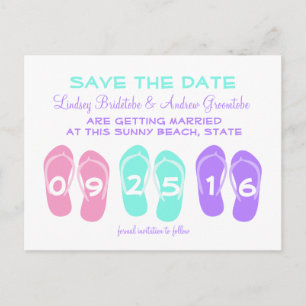 Postal De Anuncios Flip Flop Beach Wedding Save the Date