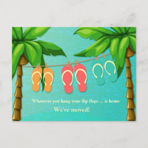 Postal De Anuncios Flip Flops tropicales, nueva dirección