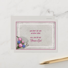 Postal De Anuncios Flor azul rosa gris rosa azul Bouquet Niña