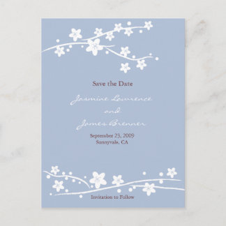 Postal De Anuncios Flor de Cerezo Azul