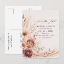 Flor de la Pampa Rústica de Otoño Save the Date