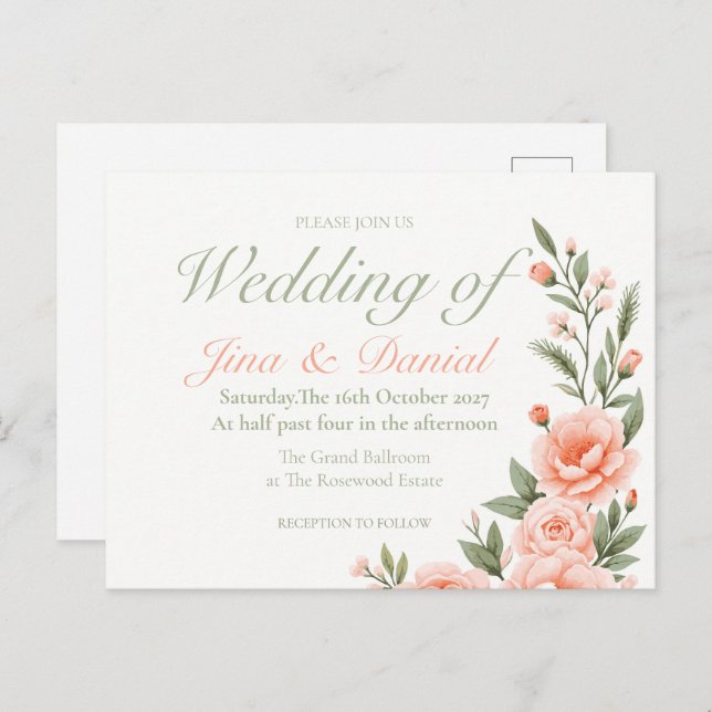 Postal De Anuncios Flor de la puesta del sol - Verde (Anverso / Reverso)