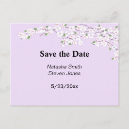 Postal De Anuncios Flor de Mauve y Blanco Guarden la Fecha