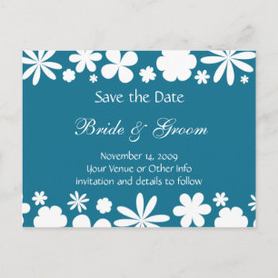 Postal De Anuncios Flor Personalizada Poder Ahorra la Fecha
