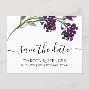 Postal De Anuncios Flor salvaje Profundo morado bohemio salva la fe
