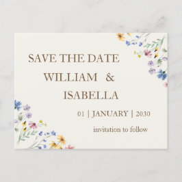 Postal De Anuncios Flor silvestre pastel beige
