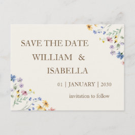 Postal De Anuncios Flor Silvestre Pastel Beige