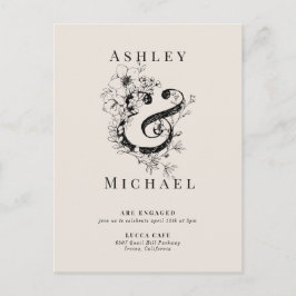 Postal De Anuncios FLORAL AMPERSAND Rubor Boda Engagement Party