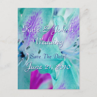 Postal De Anuncios Floral azul