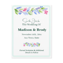 Floral de acuarela pintada a mano AHORRAR la foto