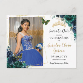 Postal De Anuncios Floral de la Marina Verde Esmeralda. Fotografía de