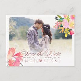 Postal De Anuncios Floral de primavera de PixDezines Guardar la fecha