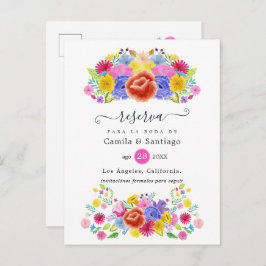 Postal De Anuncios Floral Español Fiesta Wedding Save the Date
