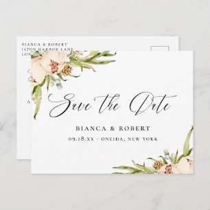 Postal De Anuncios Floral forestal botánica salva la fecha