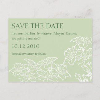 Postal De Anuncios Floral Outlines Save the Date Postcard