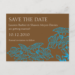 Postal De Anuncios Floral Outlines Save the Date Postcard