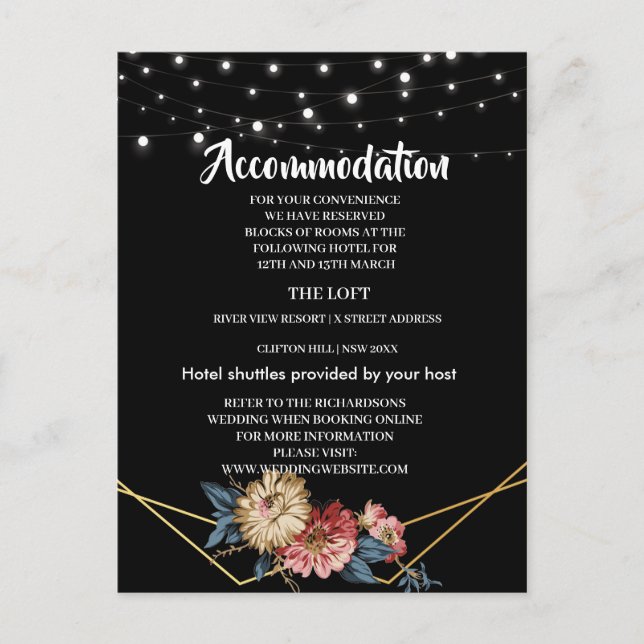 Postal De Anuncios Floral Rustic Magnolia String LightAccommodation (Anverso)