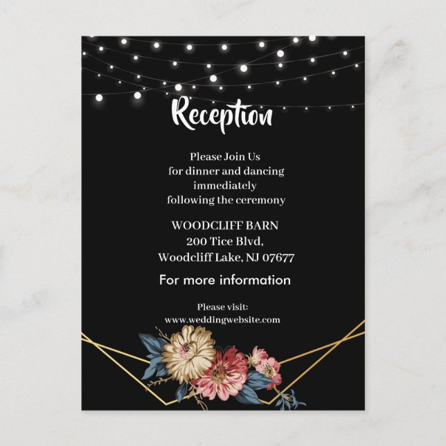 Postal De Anuncios Floral Rustic Magnolia String Luces (Anverso)