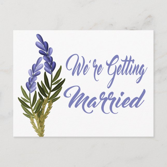 Postal De Anuncios Floral Save the Date Lavender Purple Boda (Anverso)