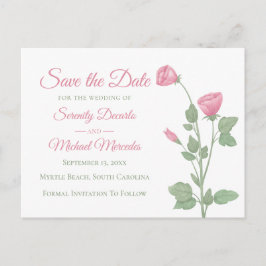 Postal De Anuncios Floral Save the Date Pink Spring Flowers Boda