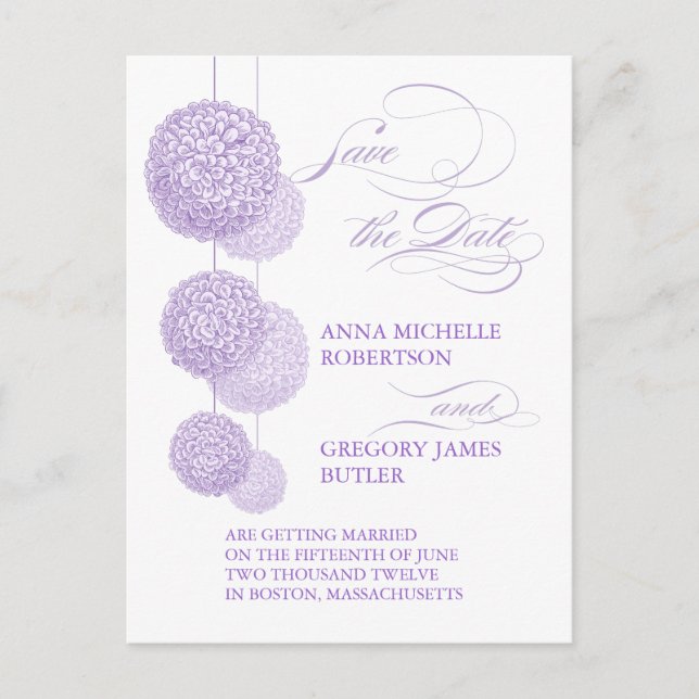 Postal De Anuncios Floral Splendor Save the Date (Anverso)