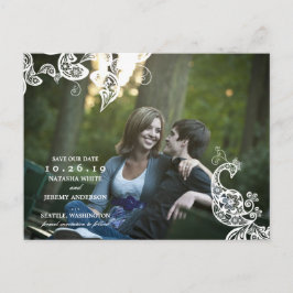 Postal De Anuncios Floral Vintage Paisley Pavo Real Foto Guardar la F