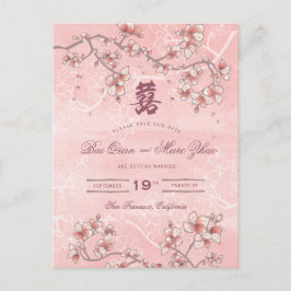 Postal De Anuncios Florecimiento de la sonda doble felicidad Boda chi