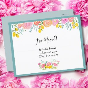Postal De Anuncios Flores acuarelas con lémones que he movido