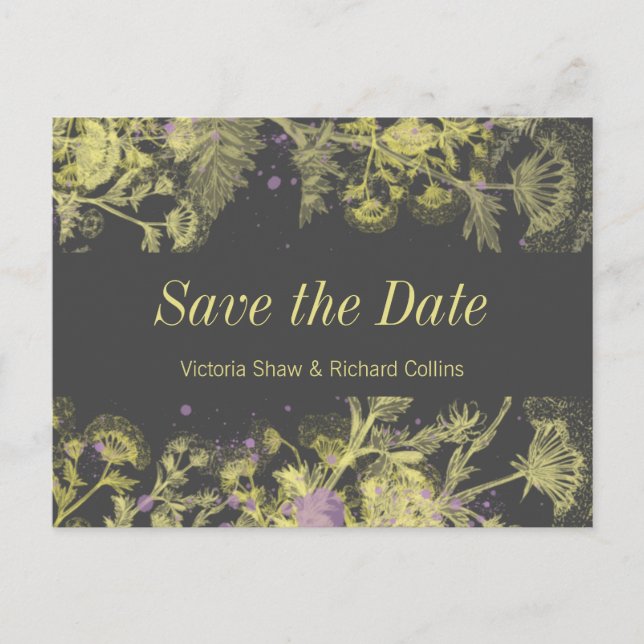 Postal De Anuncios Flores amarillas pintadas (Anverso)