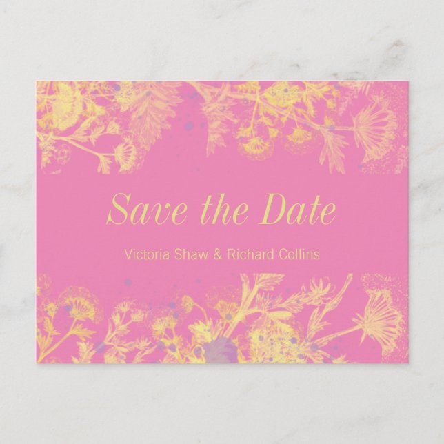 Postal De Anuncios Flores amarillas pintadas (Anverso)