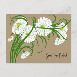 Postal De Anuncios Flores Blancas Vintage de Gerbera Daisy Save the D
