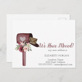 Postal De Anuncios Flores de Buzón de Acuarela Nos Hemos Mudado