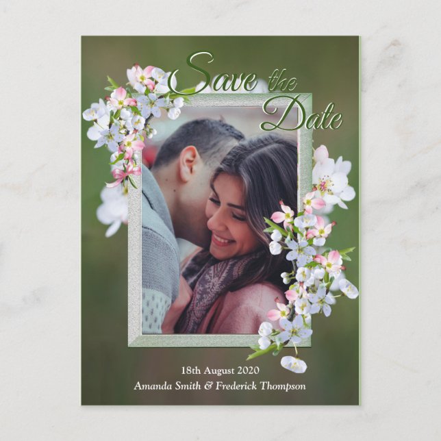 Postal De Anuncios Flores de cerezo salvan la fecha (Anverso)